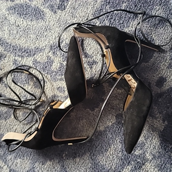 Sam Edelman black lace up stilettos size 6.5 excellent condition - Picture 4 of 7